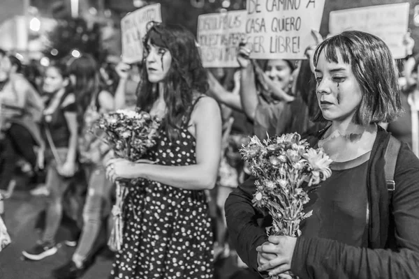 Santiago Chile Marzo 2019 Día Internacional Mujer Marzo — Foto de Stock