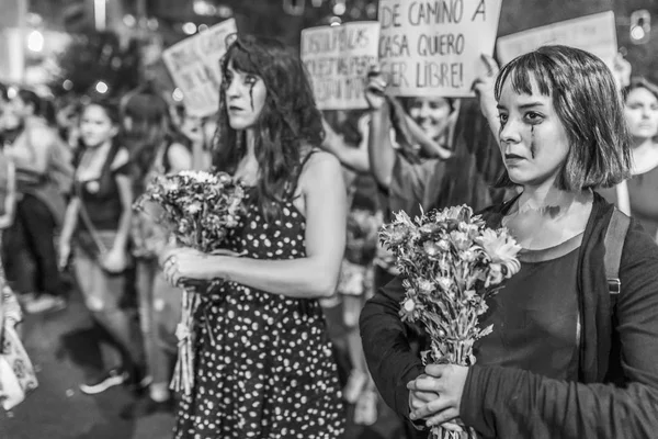 Santiago Chile Marzo 2019 Día Internacional Mujer Marzo —  Fotos de Stock