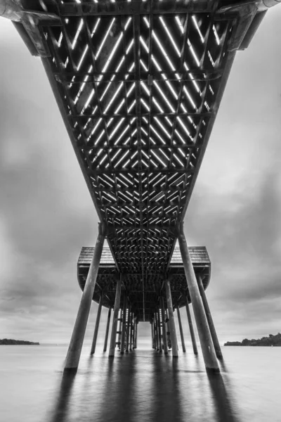 Vue Imprenable Sur Jetée Ville Frutillar Lac Llanquihue Avec Ciel — Photo