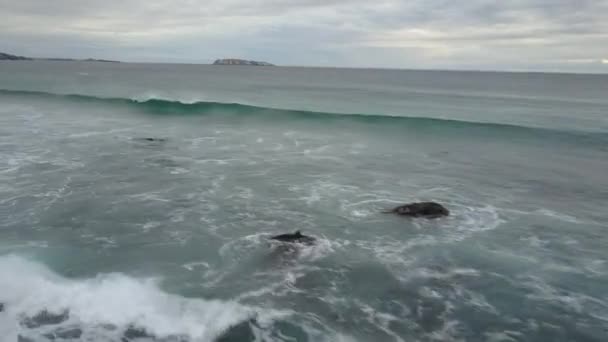 Lotnicze Raw Widok Atacama Desert Wybrzeża Obszar Plaży Chorrillos Niesamowity — Wideo stockowe