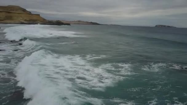 Veduta Aerea Atacama Desert Zona Costiera Chorrillos Spiaggia Paesaggio Incredibile — Video Stock