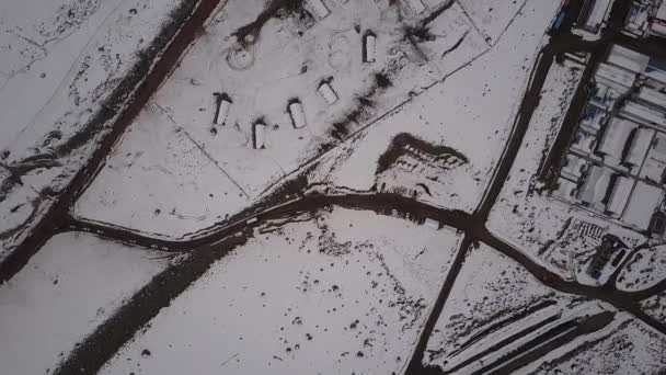 Eine Luftaufnahme Einer Landschaft Von Bergwerkslagern Den Andentälern Des Zentralen — Stockvideo