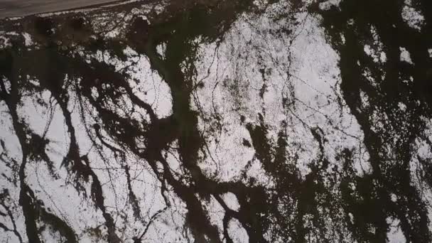 Воздушный Вид Сверху Анды Вершины Наземных Текстур Зимний Период Грубая — стоковое видео