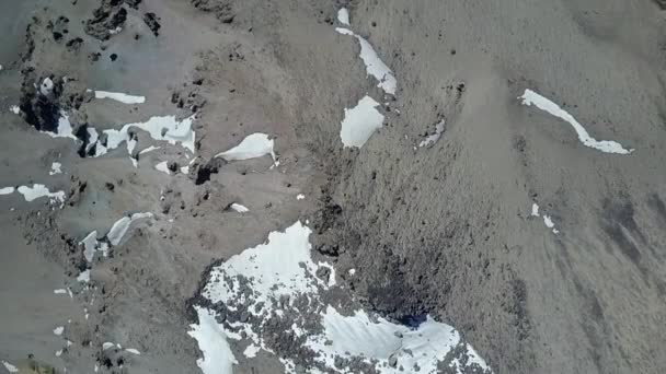 Bovenaanzicht Van Lucht Van Andes Bergtoppen Winter Een Ruwe Textuur — Stockvideo