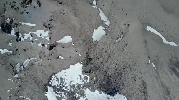 Bovenaanzicht Van Lucht Van Andes Bergtoppen Winter Een Ruwe Textuur — Stockvideo
