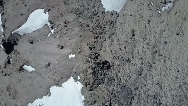Aerial Overhead Visa Andes Berg Toppmöten Mark Texturer Vintern Grov — Stockvideo