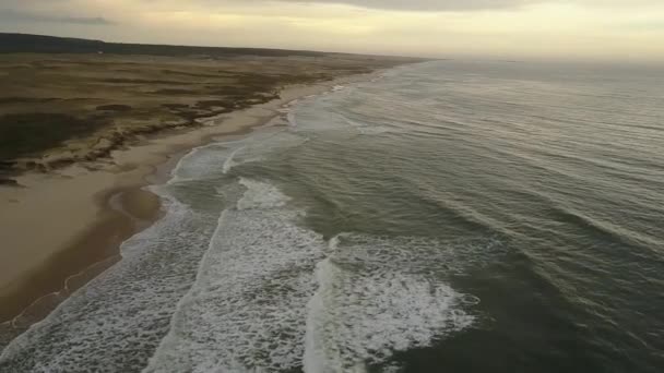 Повітряних Сирих Кадри Уругвайських Пляжів Диких Незайманих Пляжів Білим Піском — стокове відео