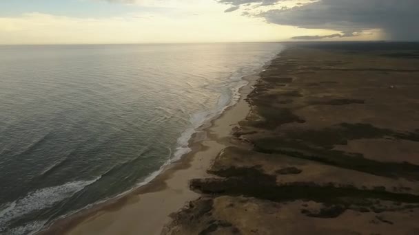 Imágenes Aéreas Crudas Playas Uruguayas Playas Arena Blanca Salvaje Virgen — Vídeo de stock