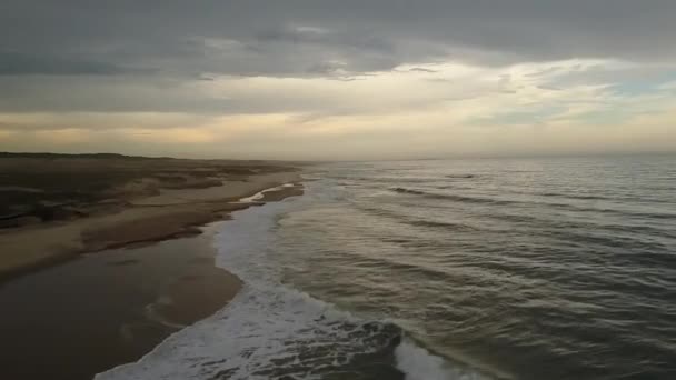Aerial Raw Footage Uruguayan Beaches Wild Virgin White Sand Beaches — Stock Video