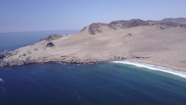 Cifuncho Pantai Rekaman Udara Gurun Atacama Cahaya Matahari Terbenam Menerangi — Stok Video