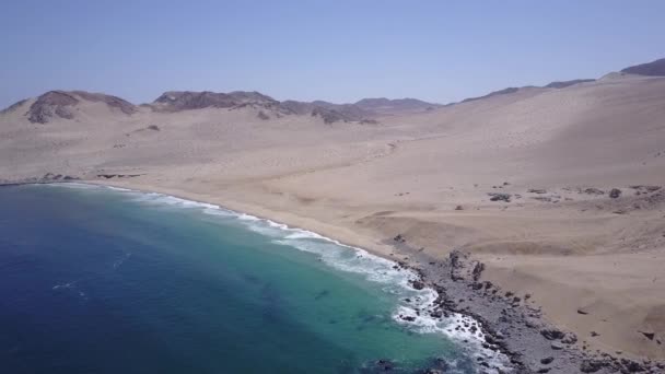 Cifuncho Pantai Rekaman Udara Gurun Atacama Cahaya Matahari Terbenam Menerangi — Stok Video