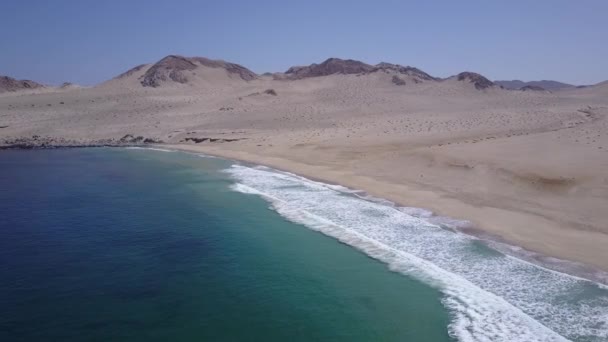 Cifuncho Pantai Rekaman Udara Gurun Atacama Cahaya Matahari Terbenam Menerangi — Stok Video