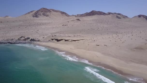 Cifuncho Pantai Rekaman Udara Gurun Atacama Cahaya Matahari Terbenam Menerangi — Stok Video