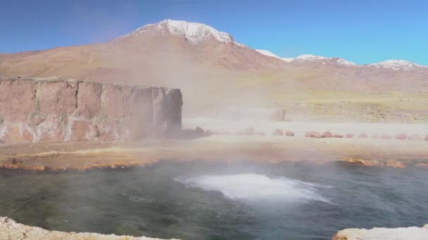 Гейзеры Эль Татио Пустыне Атакама Удивительные Термальные Родниковые Воды 4500 — стоковое видео