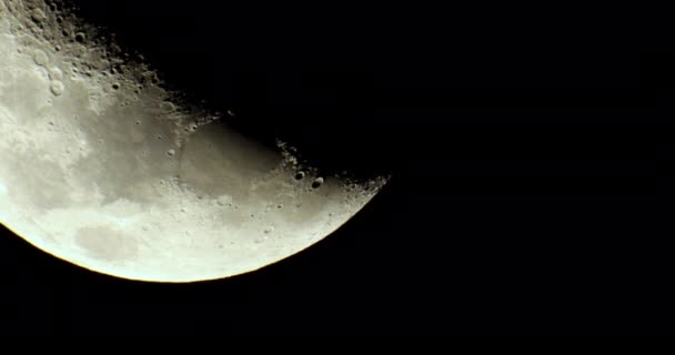 Close Scene Crescent Moon — Stock Video