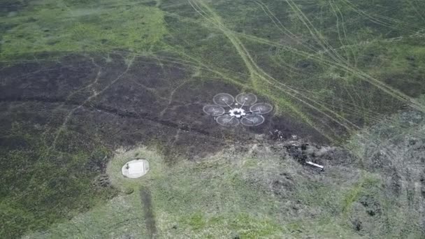 Veicolo Aereo Senza Equipaggio Uav Utilizzato Mappare Area Rurale Della — Video Stock