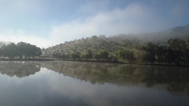 Atas Pemandangan Laguna Caren Santiago Chili — Stok Video