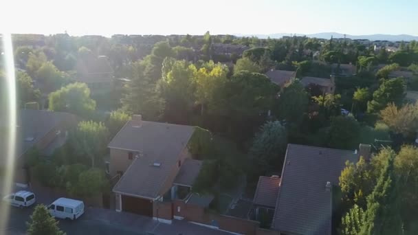 Imagens Aéreas Vista Drone Bairro Com Suas Piscinas Dentro Uma — Vídeo de Stock
