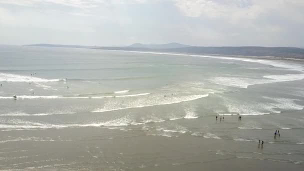 Una Vista Aerea Della Spiaggia Salinas Pulllally Nella Regione Valparaiso — Video Stock