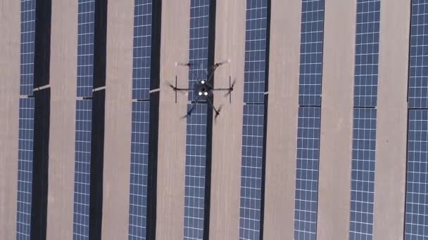 Drohnenvermessung Fliegen Und Arbeiten Zur Thermischen Inspektionsanalyse Von Solaranlagen Mit — Stockvideo