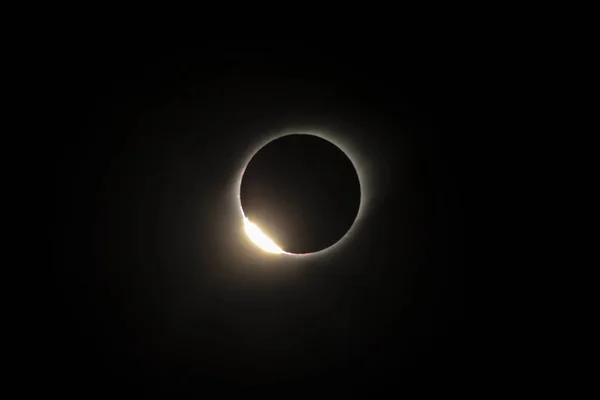 Лунный Световой Эклипс Чёрном Фоне — стоковое фото