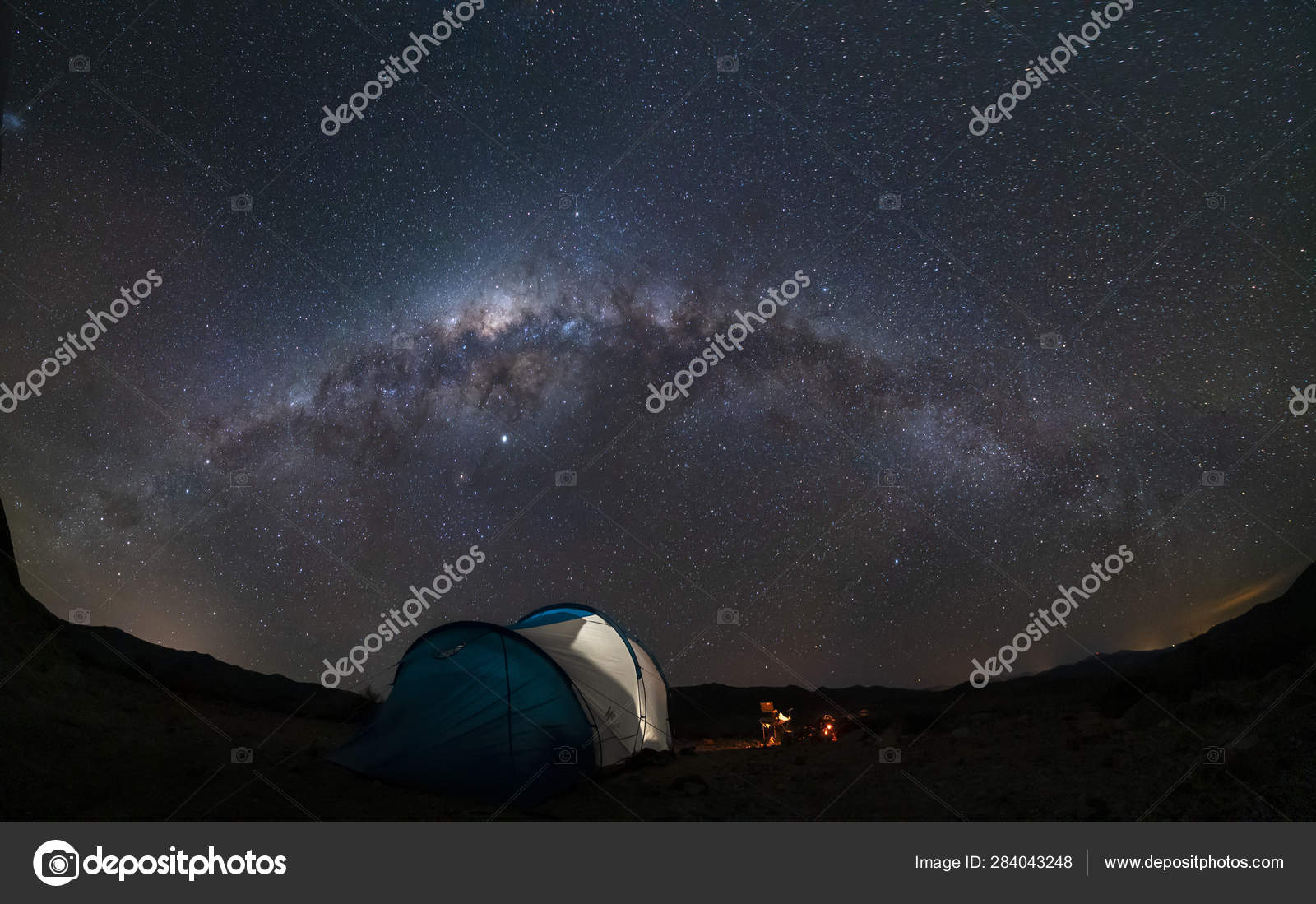 Amazing Night Sky Atacama Desert Milky Way Atacama Mountains Just