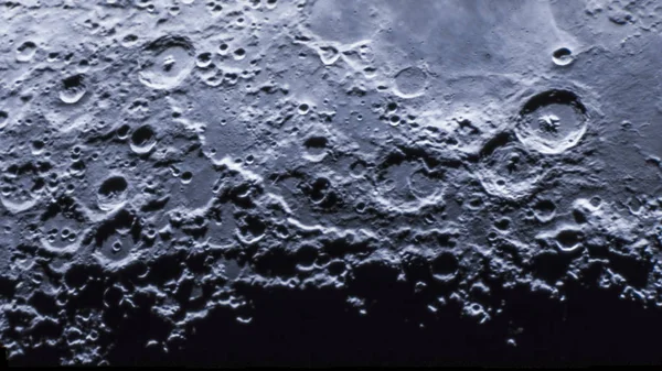 Amazing Moon Rough Surface Full Craters Meteorites Coming Universe Crashing — Stock Photo, Image