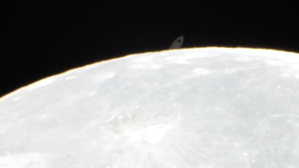Mond Bedeckt Satten Planeten — Stockvideo