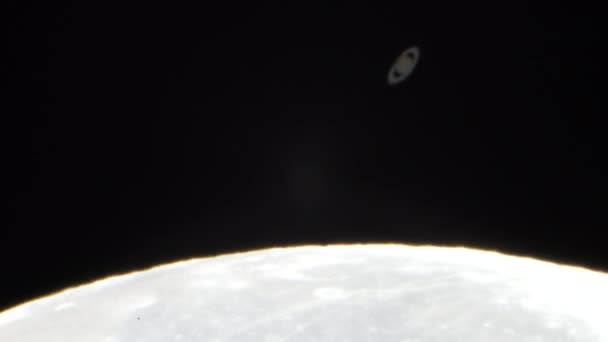 Lune Couvre Saturne Planète — Video