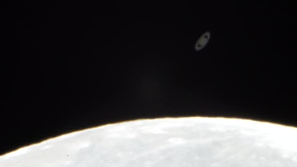 Lune Couvre Saturne Planète — Video