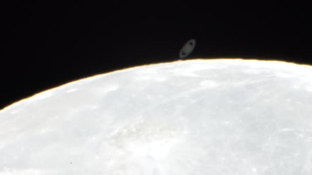 Copre Luna Saturno Pianeta — Video Stock