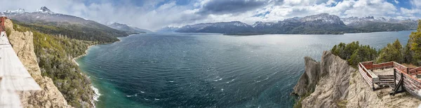 Panoramic Landscape Lake Mountains — Stock Photo, Image