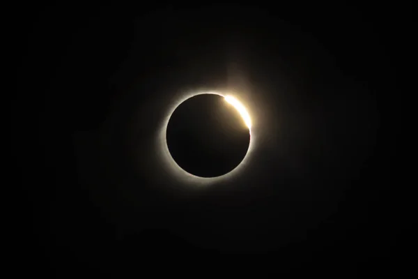 Місячне Світлове Затемнення Чорному Фоні — стокове фото