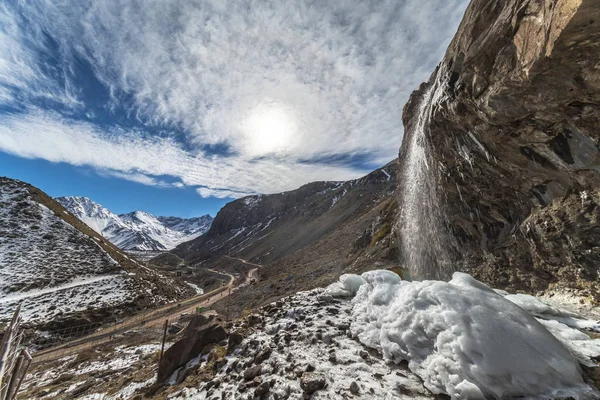 Cordilleras Los Andes Cierran Texturas Durante Invierno — Foto de Stock