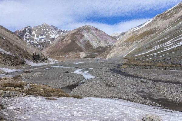 mountain landscape with snow and rocks