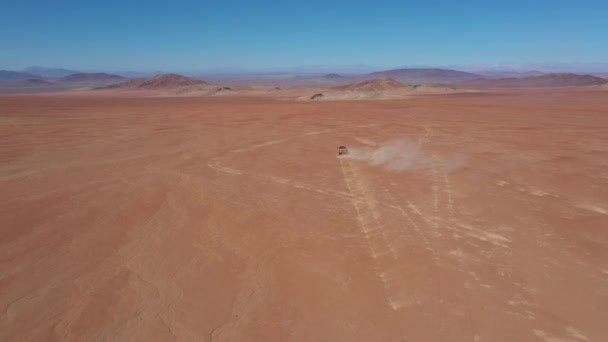 Vue Aérienne Brute Désert Atacama Incroyable Paysage Volcanique Accidenté — Video