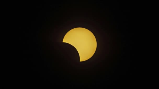 Fantastisk Astronomi Händelse Solar Total Eclipse Månen Passerar Genom Solskivan — Stockvideo