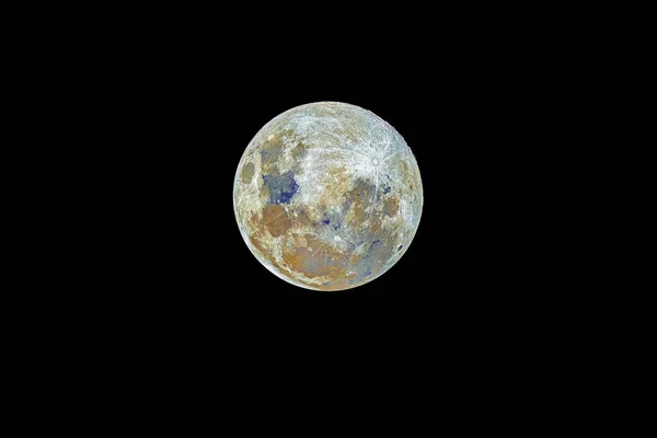 Een Kleurrijke Maanmineraalkaart Volle Maan Vanaf Het Zuidelijk Halfrond Verbazingwekkend — Stockfoto