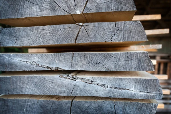 Стопка Деревянных Досок Деревообрабатывающей Мастерской Столярные Работы — стоковое фото