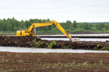 Turba kazma. Turba madeninde sarı kazıcı