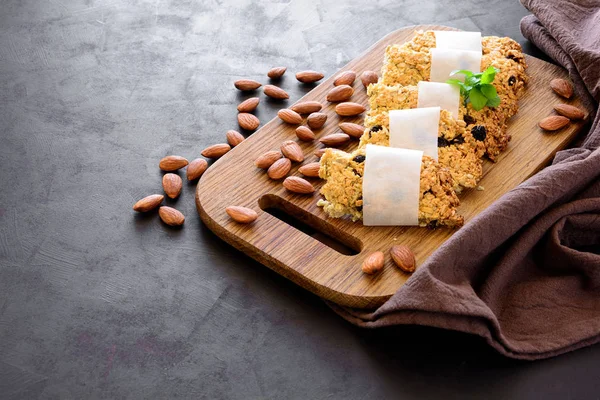 Super Food Breakfast Bars Oats Sesame Sunflower Seeds Honey Nuts — Stock Photo, Image