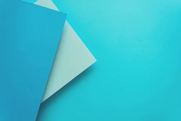 Kolor Niebieski Azure Pastel Papered Tła Wielkości Geometryczne Płaskie Lay — Zdjęcie stockowe