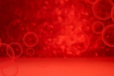 Kırmızı arka plan ile bokeh. Sevgililer günü kutlama ya da aşk kavramı. Kopya alanı