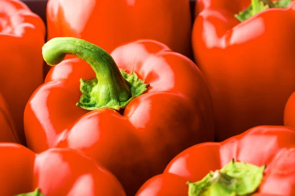 Yellow Bell Peppers Background Top View — Stock Photo, Image