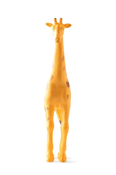 Giraff Mini Figur Isolerad Vit Bakgrund Leksak Plast Full Skärpedjup — Stockfoto