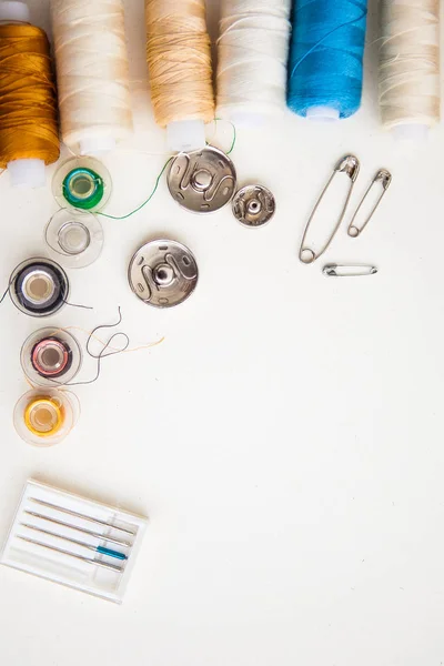 Sewing Tools White Background — Stock Photo, Image