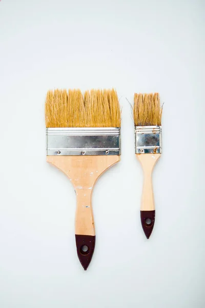 beyaz zemin üzerine Boya fırçaları