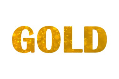 Beyaz arka planda altın kelime Altın