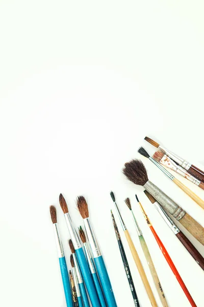 Set Paint Brushes White Background — Stock Photo, Image