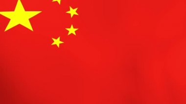 Çin 'in Ulusal bayrağı rüzgarda sallıyor